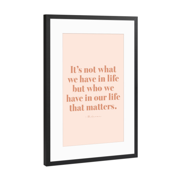 Poster mit Rahmen Schwarz (Metallic) "Leben zählt" artboxONE - Typografie,Menschen,Liebe,Sport / Motivation