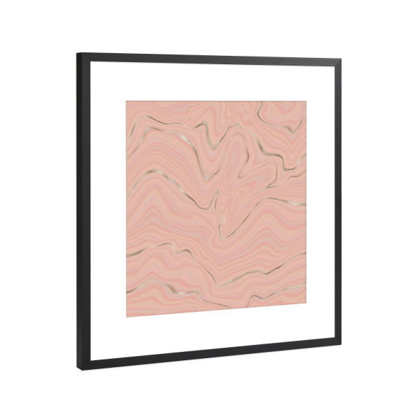 Poster mit Rahmen Schwarz (Metallic) "Pfirsiche in der Natur J" artboxONE - Abstrakt,Liebe - Abstrakt,Rosa,Dekorativ,Wirbel,Marmor