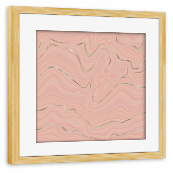 Poster mit Rahmen kiefer "Pfirsiche in der Natur J" artboxONE - Abstrakt,Liebe - Abstrakt,Rosa,Dekorativ,Wirbel,Marmor