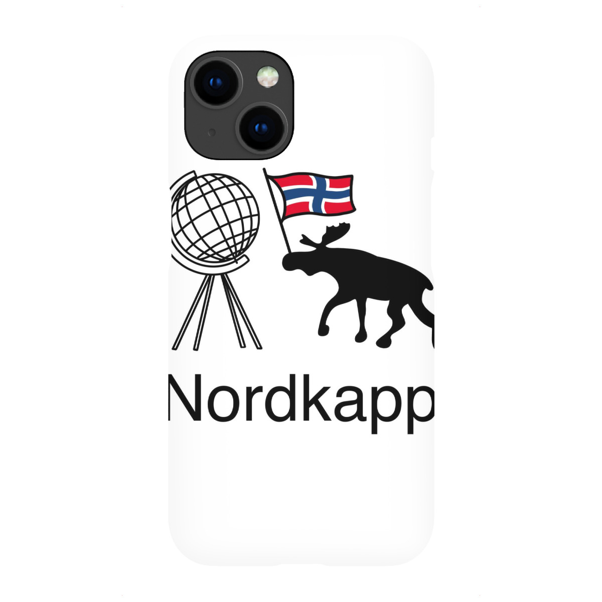 iPhone "Nordkapp Globus Flagge Elch" Premium-Case Handyhülle artboxONE