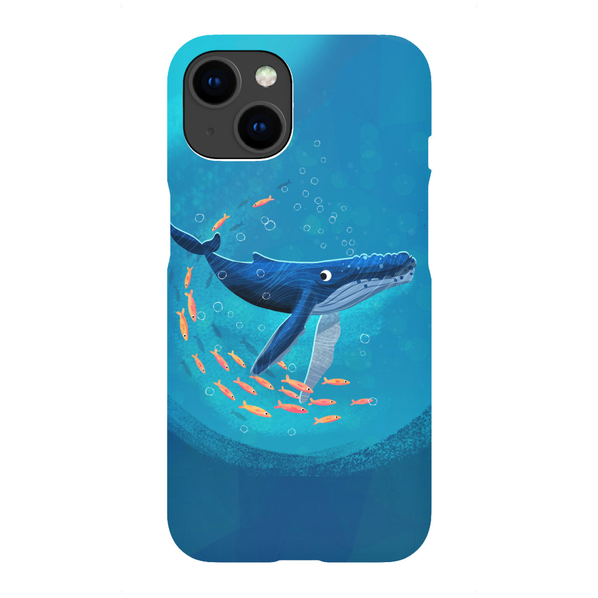iPhone "Buckelwal mit Fischschwarm" Premium-Case Handyhülle artboxONE
