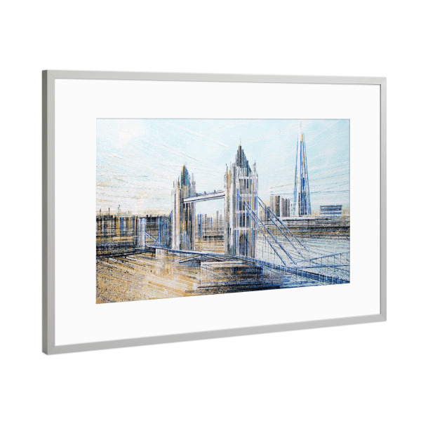 Poster mit Rahmen Silber "Nachmittag der London Tower Bridge" artboxONE - Städte / London,Architektur - London,Architektur,Stadt