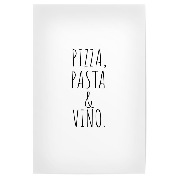 Poster "Pizza und Wein" artboxONE - Typografie,Essen & Trinken,Menschen,Lustig