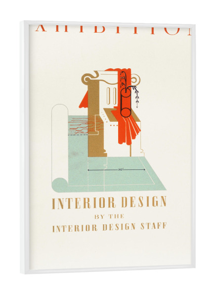 Poster mit weißem Rahmen "Vintage Plakat - Interior Design" artboxONE - Typografie,Architektur,Festivals