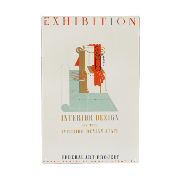 Holzbild "Vintage Plakat - Interior Design" artboxONE - Typografie,Architektur,Festivals - Ausstellung,Museum,Interior,Design,Typografie,Galerie