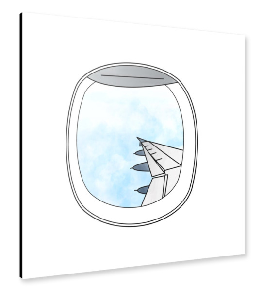 Alu-Dibond "Flugzeugfenster" 30x30 cm artboxONE