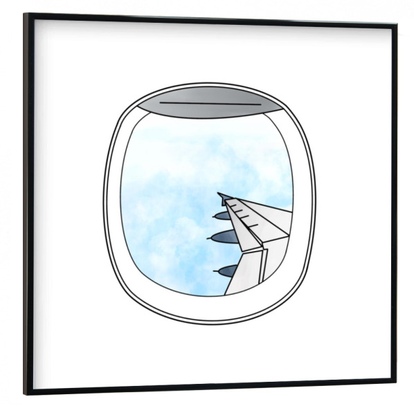 Poster mit schwarzem Rahmen 30x30 cm "Flugzeugfenster" artboxONE - Natur,Reise,Reise / Länder