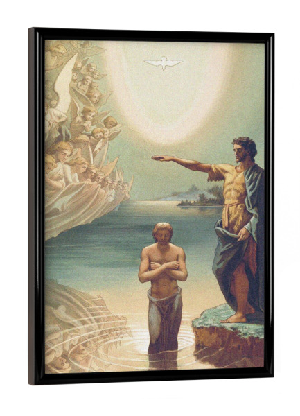 Poster mit schwarzem Rahmen "Die Taufe Christi" artboxONE - Menschen,Männer