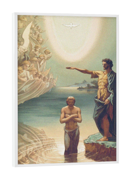 Poster mit weißem Rahmen "Die Taufe Christi" artboxONE - Menschen,Männer