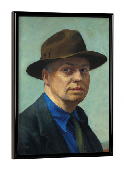 Poster mit schwarzem Rahmen "Edward Hopper" artboxONE - Menschen,Männer - Edward,Hopper,Portrait,Selbstbildnis,Mensch,Malerei,Gemälde,Kunst