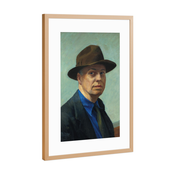 Poster mit Rahmen Kupfer "Edward Hopper" artboxONE - Menschen,Männer - Edward,Hopper,Portrait,Selbstbildnis,Mensch,Malerei,Gemälde,Kunst