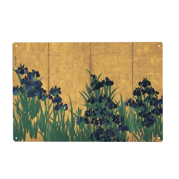 Metall Poster "Irise, Japanischer Paravent" artboxONE - Natur,Floral