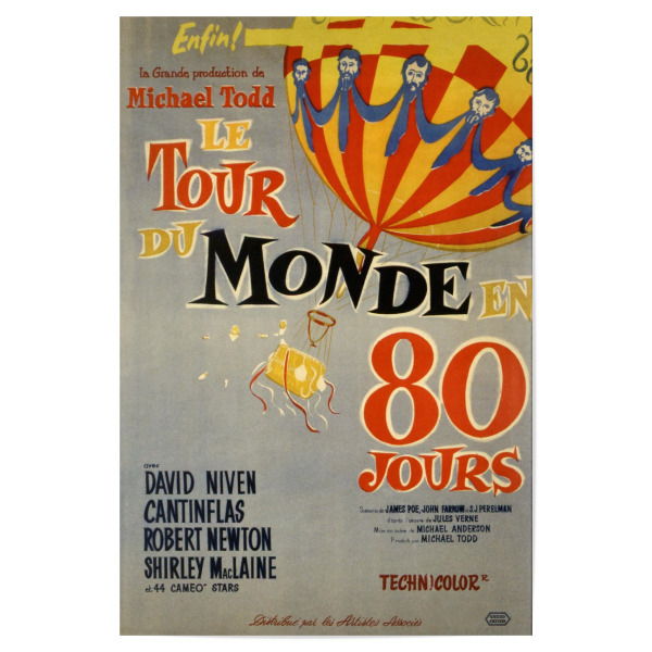 Poster "Jules Verne - In 80 Tagen" artboxONE - Reise,Menschen - Jules verne,80 tage,Um die welt,Buch,Film