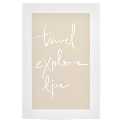 Travel explore live white beige