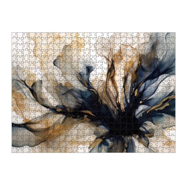 artboxONE Puzzle "Navy und Gold Botanicals G" artboxONE - Floral,Abstrakt - Gold,Blumen,Abstrakt,Aquarell - Bild gold