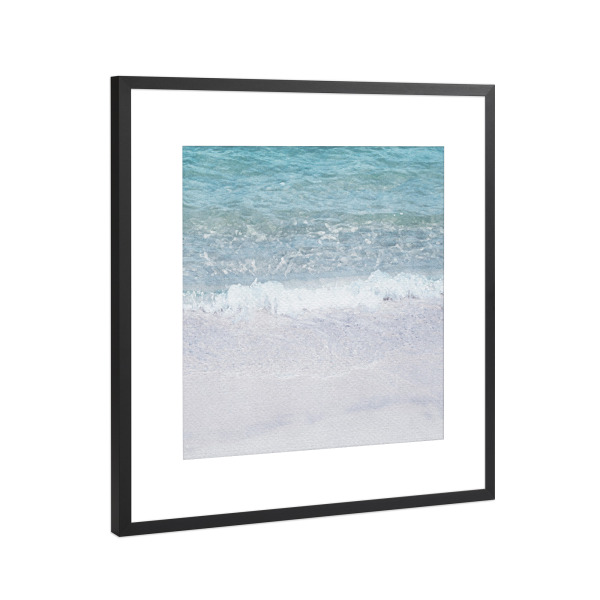 Poster mit Rahmen Schwarz (Metallic) "Rollende Wellen" artboxONE - Reise / Strand und Meer - Strand,Meer,Wellen,Sand,Küste,Küste,Meer,Ufer