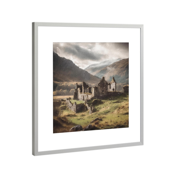 Poster mit Rahmen Silber "Ruinen in Schottland" artboxONE - Natur,Architektur