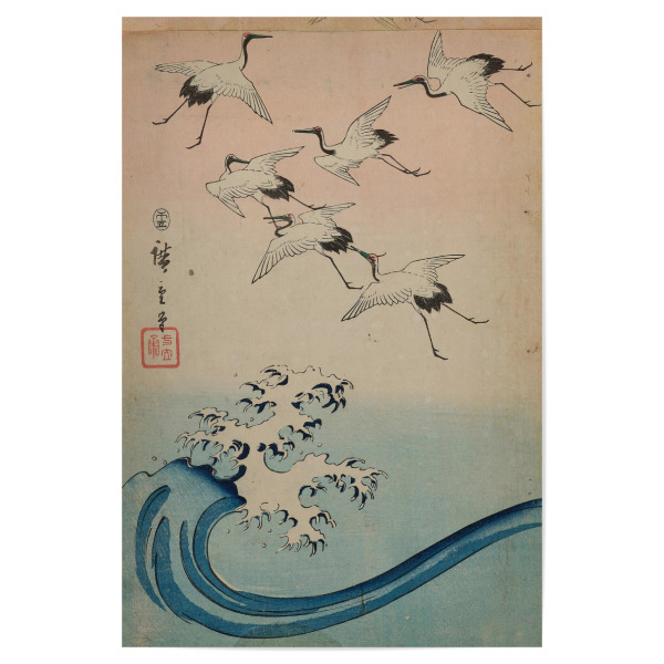 Poster "Kraniche von Utagawa Hiroshigo" artboxONE - Natur,Tiere