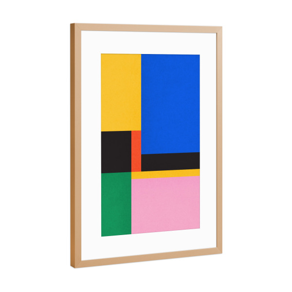 Poster mit Rahmen Kupfer "Colorful geometric composition A" artboxONE - Abstrakt,Geometrie