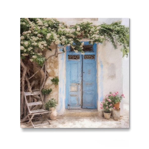 Galerie-Print "Blaue griechische Tür J" 30x30 cm artboxONE