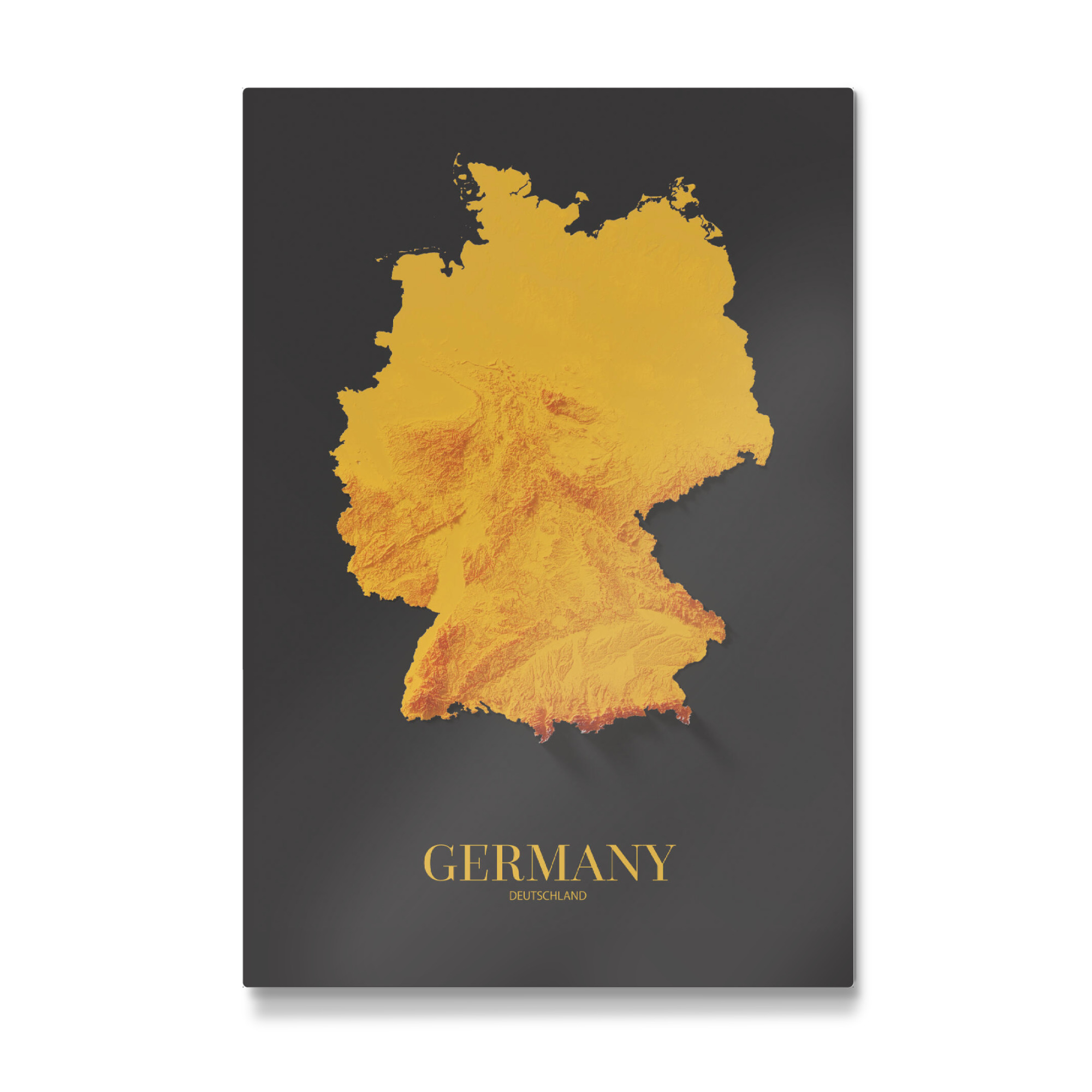 Galerie-Print "Deutschland 3D-Karte - Gold" 75x50 cm artboxONE