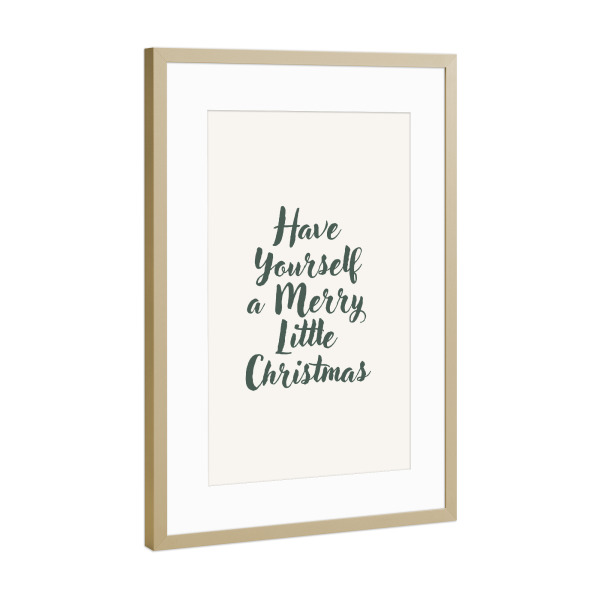Poster mit Rahmen Gold "Habt frohe Weihnachten" artboxONE - Typografie,Für Kinder,Menschen,Weihnachten,Festivals