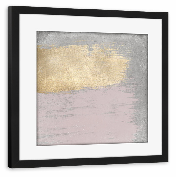 Poster mit Rahmen schwarz "Rosa und graues abstraktes O" artboxONE - Abstrakt - Grau,Rosa,Gold,Dekor,Heimdekoration,Dekorativ,Abstrakt
