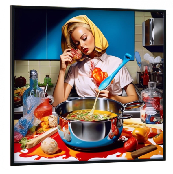 Poster mit schwarzem Rahmen 30x30 cm "COOKING" artboxONE - Essen & Trinken,Fashion,Für Mama,Essen & Trinken / Obst & Gemüse