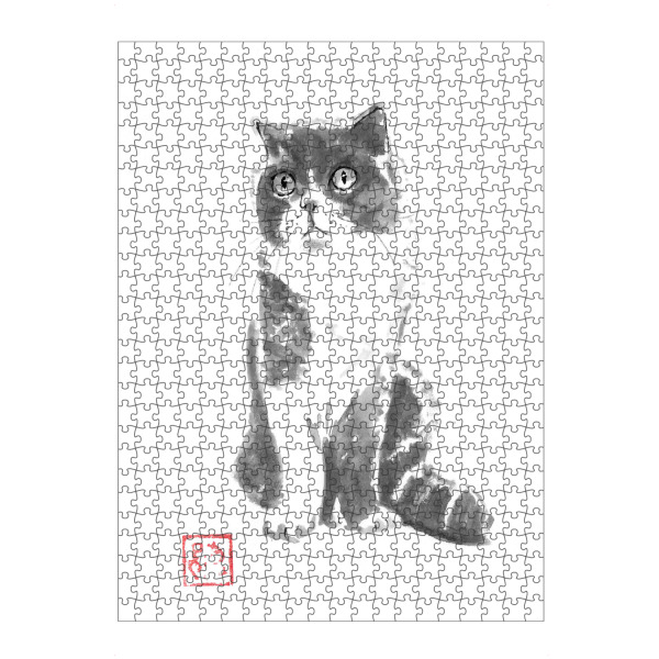 Puzzle Ravensburger "Luna-Katze" artboxONE - Tiere - Katze,Sumie,Japan - Bild katze