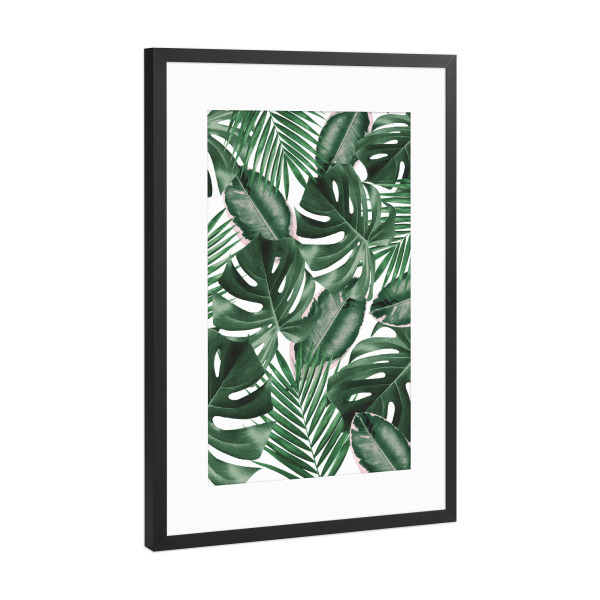 Poster mit Rahmen Schwarz (Metallic) "Botanical pattern F" artboxONE - Floral