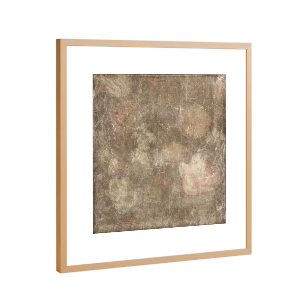 Poster mit Rahmen Kupfer "Floraler Grunge I" artboxONE - Natur,Floral,Abstrakt - Blumen,Blumen,Grunge,Verzweifelt