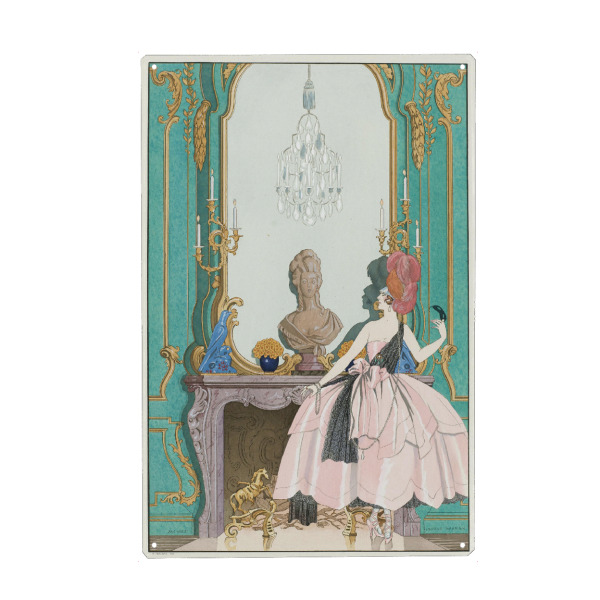 Holzbild "George Barbier - Mademoiselle" artboxONE - Menschen,Fashion,Für Mama