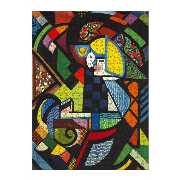 artboxONE Puzzle "Tochter in einem Rocker" artboxONE - Abstrakt,Menschen,Geometrie,Für Mama,Für Papa