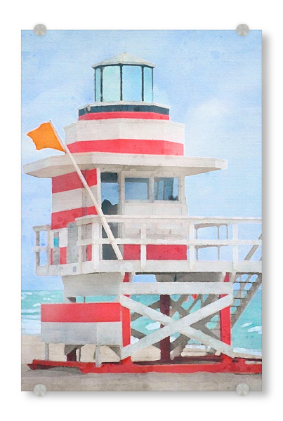 Acrylglasbild "Rettungsschwimmerstand L" artboxONE - Architektur,Reise / Strand und Meer