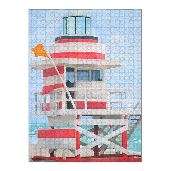Puzzle Ravensburger "Rettungsschwimmerstand L" artboxONE - Architektur,Reise / Strand und Meer
