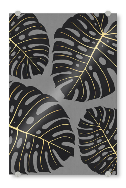 Acrylglasbild "Botanical pattern G" artboxONE - Floral - Natur,Blumen,Fotografie,Illustration,Geometrisch,Aquarell,Malerei,Tropisch,Blätter