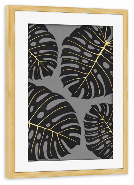 Poster mit Rahmen kiefer "Botanical pattern G" artboxONE - Floral - Natur,Blumen,Fotografie,Illustration,Geometrisch,Aquarell,Malerei,Tropisch,Blätter