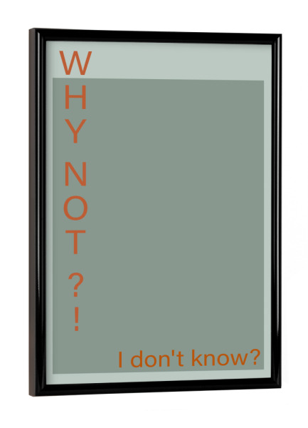 Poster mit schwarzem Rahmen "Warum nicht" artboxONE - Typografie,Menschen,Buchstaben