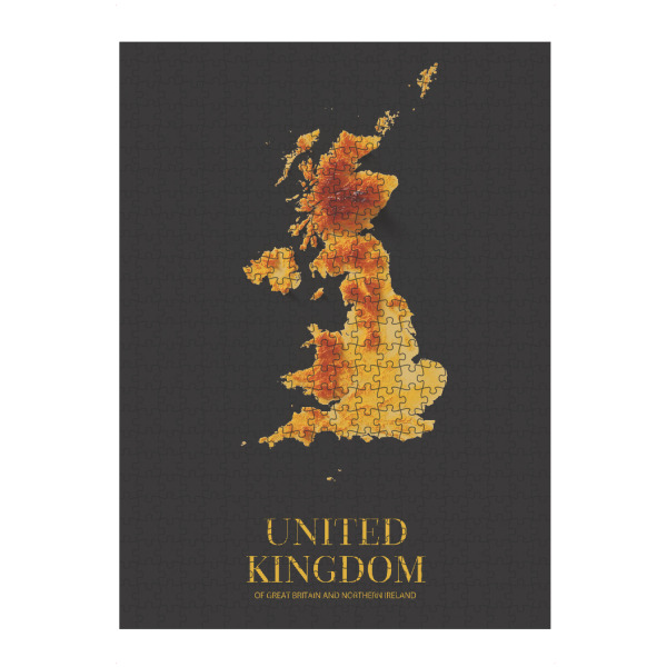 artboxONE Puzzle "UK 3D-Karte – Gold" artboxONE - Reise,Kartografie