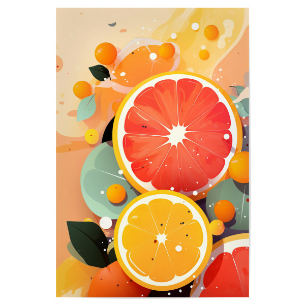 Poster 30x20 cm "Lemons oranges art" artboxONE - Essen & Trinken,Abstrakt,Essen & Trinken / Obst & Gemüse