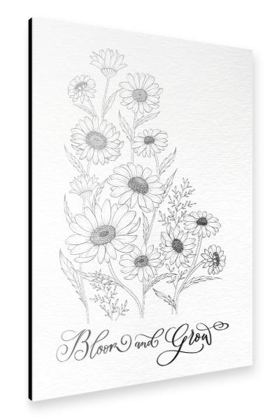 Alu-Dibond "Bloom and Grow" 30x20 cm artboxONE