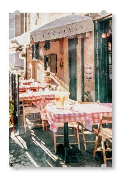Acrylglasbild "Italienisches Bistro" artboxONE - Städte,Reise,Essen & Trinken - Essen,Trinken,Bistro,Café,Essen,Reisen,Italien