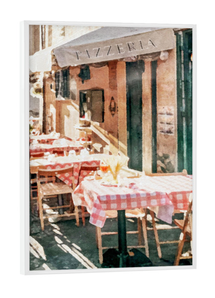 Poster mit weißem Rahmen "Italienisches Bistro" artboxONE - Städte,Reise,Essen & Trinken - Essen,Trinken,Bistro,Café,Essen,Reisen,Italien