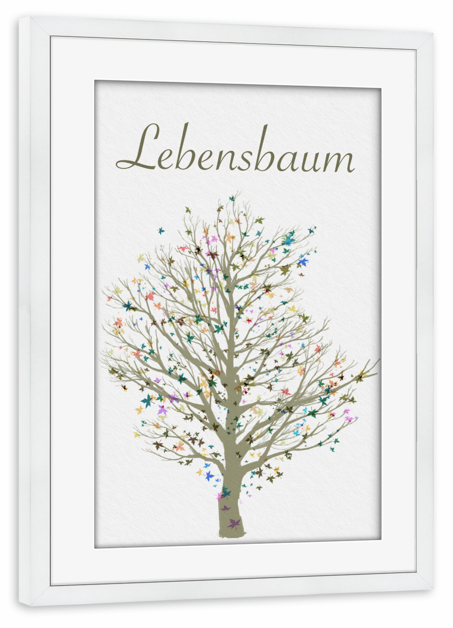 Poster mit Rahmen weiß "Lebensbaum" artboxONE - Typografie,Natur,Liebe