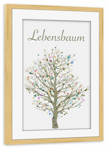 Poster mit Rahmen kiefer "Lebensbaum" artboxONE - Typografie,Natur,Liebe