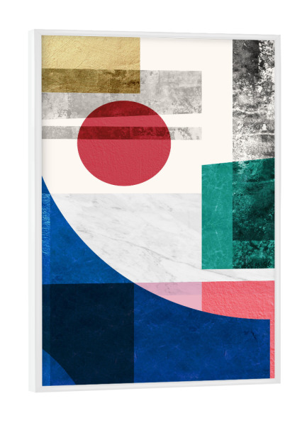 Poster mit weißem Rahmen "Geometric collage D" artboxONE - Abstrakt,Geometrie