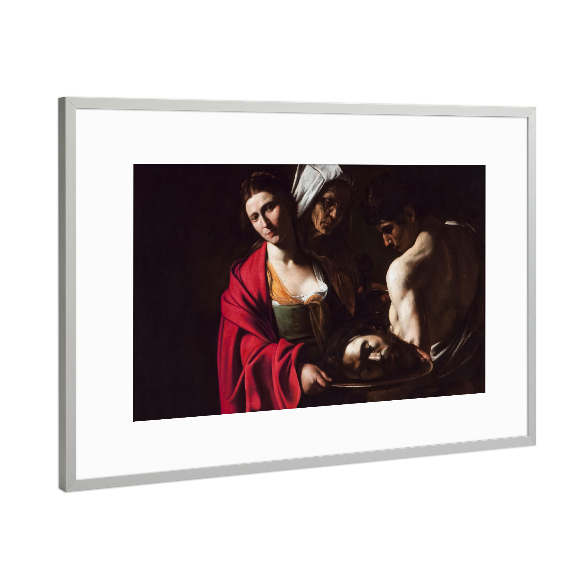 Poster mit Rahmen Silber "Salome mit Kopf" artboxONE - Menschen,Für Mama,Für Papa,Männer
