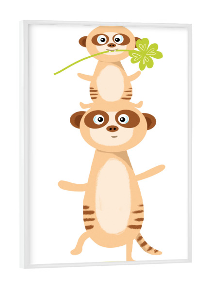 Poster mit weißem Rahmen "Viel Glück" artboxONE - Für Kinder,Tiere