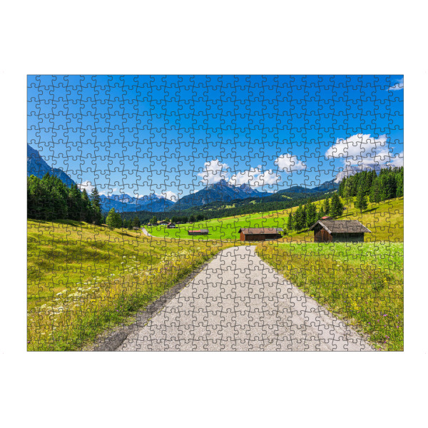 Puzzle Ravensburger "Straße, Wiese, Bäume, Berge" artboxONE - Natur,Reise