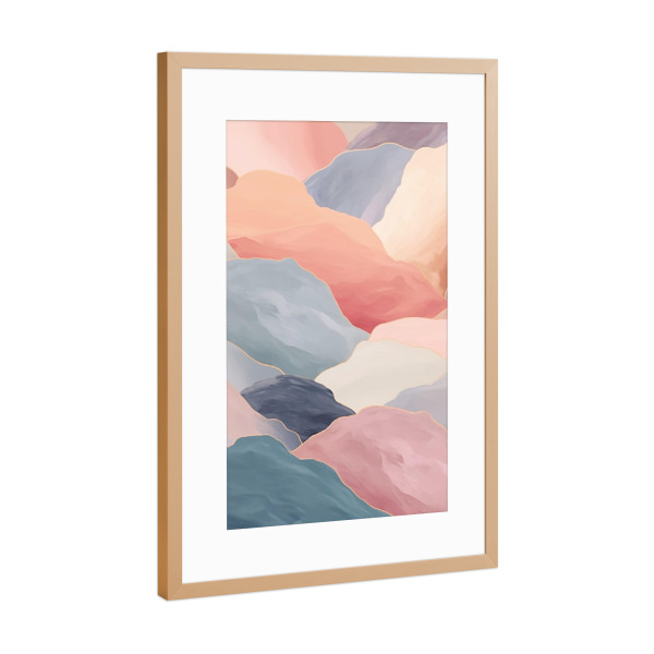 Poster mit Rahmen Kupfer "Pastel wellen" artboxONE - Natur,Abstrakt,Geometrie